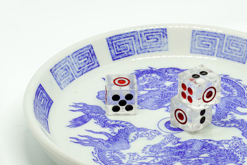 foul game dice on white background