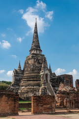 Wat Phra Si Sanphet, the old temple in Ayutthaya and a World Heritage Site.