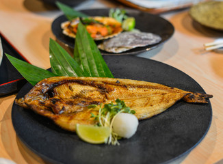 Grilled fish in Japanese meal