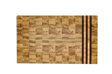 One wooden cutting Board on white background. Iisolate on white