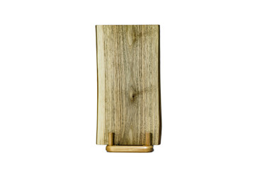 One wooden cutting Board on white background. Iisolate on white