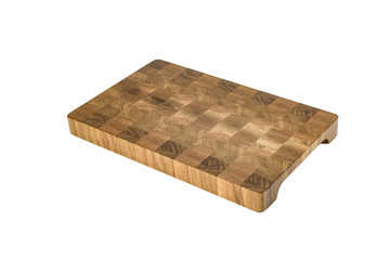 One wooden cutting Board on white background. Iisolate on white