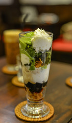 Milk cream with matcha