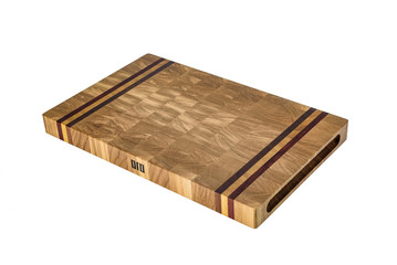 One wooden cutting Board on white background. Iisolate on white