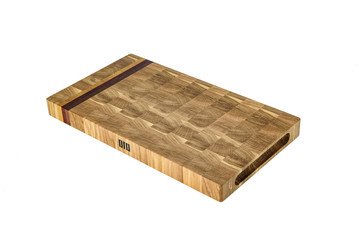 One wooden cutting Board on white background. Iisolate on white