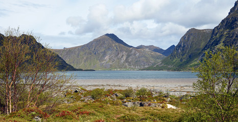 Bergpanorama auf den Lofoten Norwegen