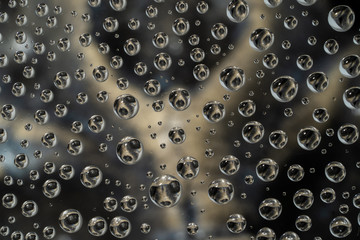 Water Droplets on Glass with Skull Background