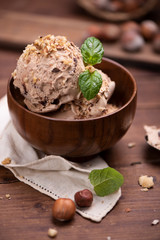 Fresh hazelnut ice cream