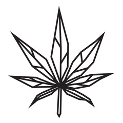 Abstract geometric cannabis icon logo design inspiration for laser cutting