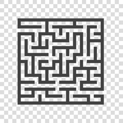 Abstract square maze. Game for kids. Puzzle for children. Labyrinth conundrum. Flat vector illustration isolated on white background.