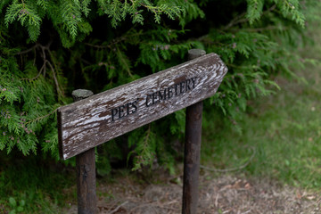 pet cemetery wooden sign