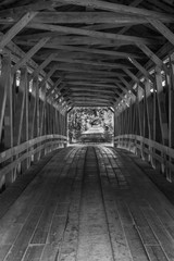 Colville Covered Bridge Interior, B&W 2