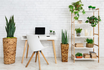 Modern work place, copy space