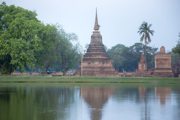 Naklejka premium Sukhothai Historical Park or Old Sukhothai City the very first capital city of Thailand