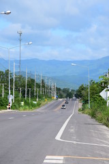 Fototapeta na wymiar Road to the mountain, road to the hill 