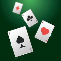 Vector banner with playing cards