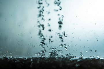 Splashing water drops.