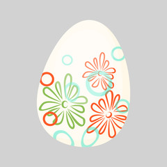 Colored Easter egg. Flower, pattern, texture, decoration. Easter concept. Vector illustration can be used for topics like religion, traditional food, spring holidays