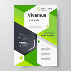 Flyer brochure design, business flyer size A4 template, creative leaflet green color
