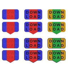 set of buttons download for web design vector illustration font lato © Igor