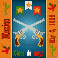 Cinco de mayo, Mexico, festival, holiday, America, symbol, may 5, cactus, pepper, chili, flag, date, culture, cigar, event, design, decoration, postcard, background, print,