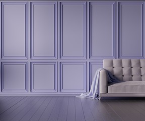 Home interior with wooden floor. 3D rendering