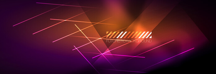 Fototapeta premium Shiny glowing lights neon color design background