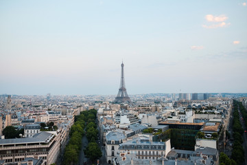 Fototapeta na wymiar View of Paris from Arc De Triomphe