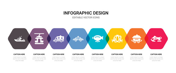simple set of snowmobile, wagon, caravan, zeppelin icons, contains such as icons police car, ambulance, cable car cabin, boat and more. 64x64 pixel perfect. editable vector set