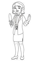 Children illustration with a journalist girl.