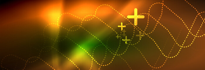 Shiny neon lights background, techno design, modern wallpaper for your project