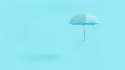Floating blue umbrella minimal