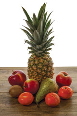 Colorful close up view of fruits isolated. Beautiful nature backgrounds.