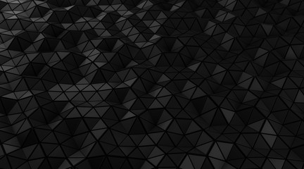 Elegance black triangular abstract background, Glossiness surface. 3d Rendering