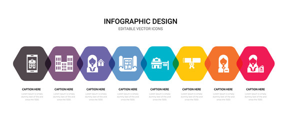 simple set of agent, worker, certification, for sale icons, contains such as icons print, tenant, building, app and more. 64x64 pixel perfect. editable vector set