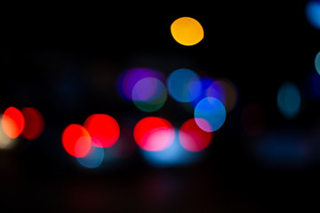 Light bokeh at night in the city