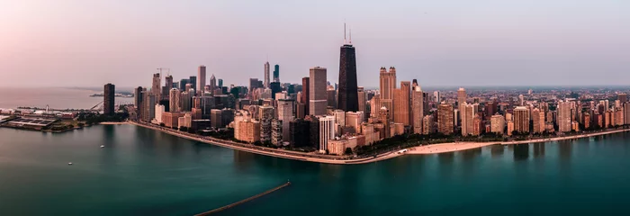 Fotobehang Chicago Pano © Drone Dood
