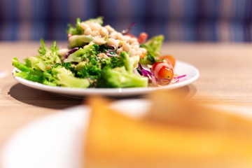 Mixed salad on the table