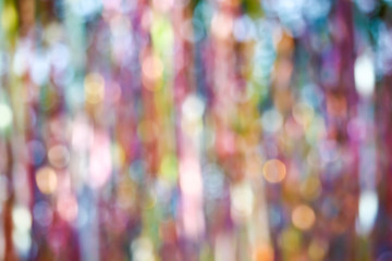 abstract blur of colorful ribbon rainbow on ceiling