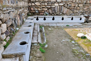 Latrina (public toilet) in an Ancient Hellenic, Roman and Byzantine city of Tralleis (Tralles) near...