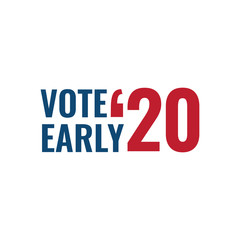 Voting 2020 Icon with Vote, Government, & Patriotic Symbolism and Colors