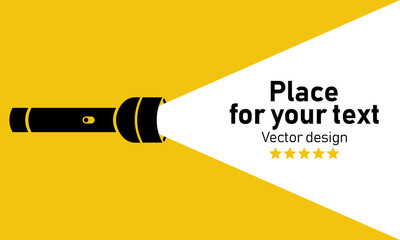 Vector flat flashlight - obrazy, fototapety, plakaty