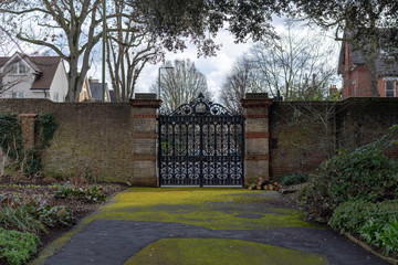 garden with fountain