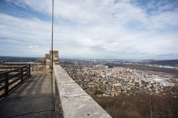 view from wartenberg, middle ruine to basel in switzerland.