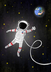 Naklejka premium Astronaut Illustration