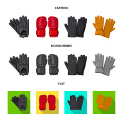 Fototapeta premium Isolated object of glove and winter sign. Set of glove and equipment stock symbol for web.