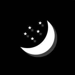 Moon icon flat