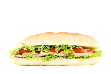 Fresh sandwich isolated on white background