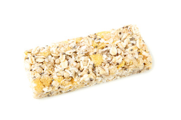 Granola bar isolated on white background
