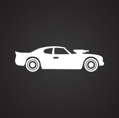 Car icon on background for graphic and web design. Simple vector sign. Internet concept symbol for website button or mobile app.